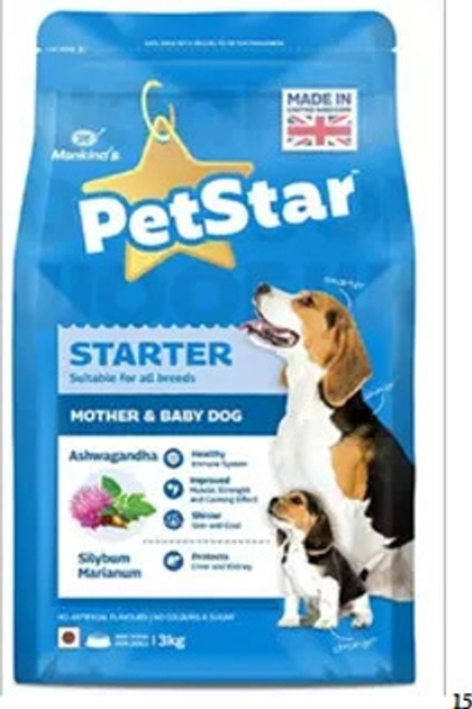 MANKIND PETSTAR Starter Puppy Food for All Breeds | Digestive Health & Strong Bones | 3kg Pet Health Supplements(3 kg)
