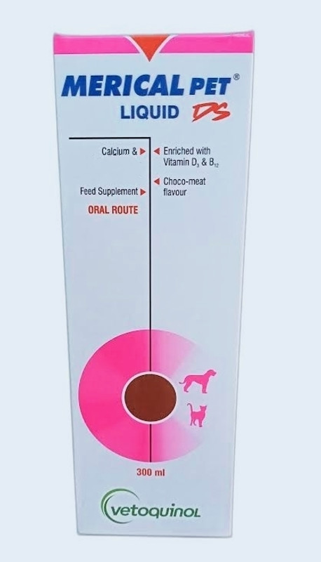 Vetoquinol Merical Pet Liquid -Vitamin, Calcium & Oral calcium supplement Pet Health Supplements(300 ml)