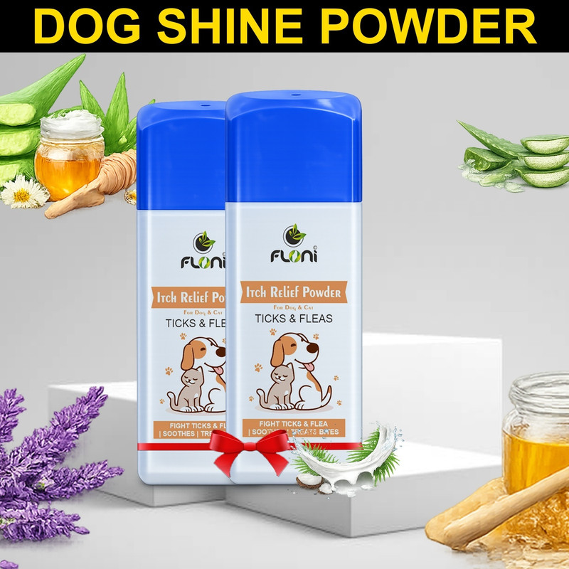 floni Dog & Cat Body Powder Pack of 2 (100g Each) for Odor Control & Clean Fur Pet Health Supplements(100 g)