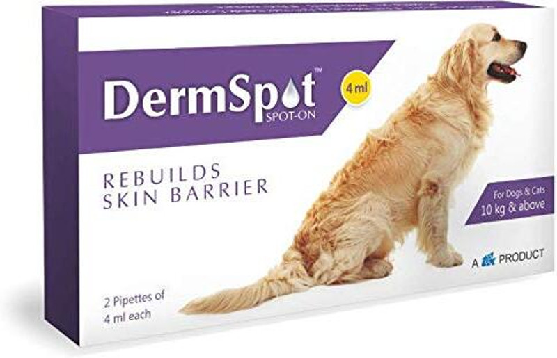 TTK DERMSPOT SPOT-ON Rebuilds Skin Barrier For Dogs Above 10kg (4 pipettes*4ML) Pet Health Supplements(4 Pieces)