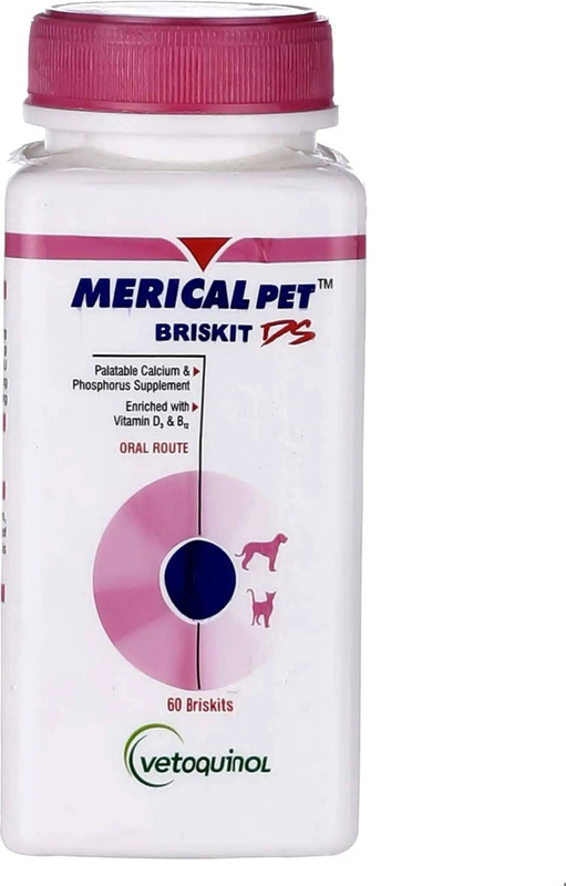 Vetoquinol Merical Pet Briskit – Boost Growth & Vitality in Dogs and Cats Pet Health Supplements(60 Pieces)