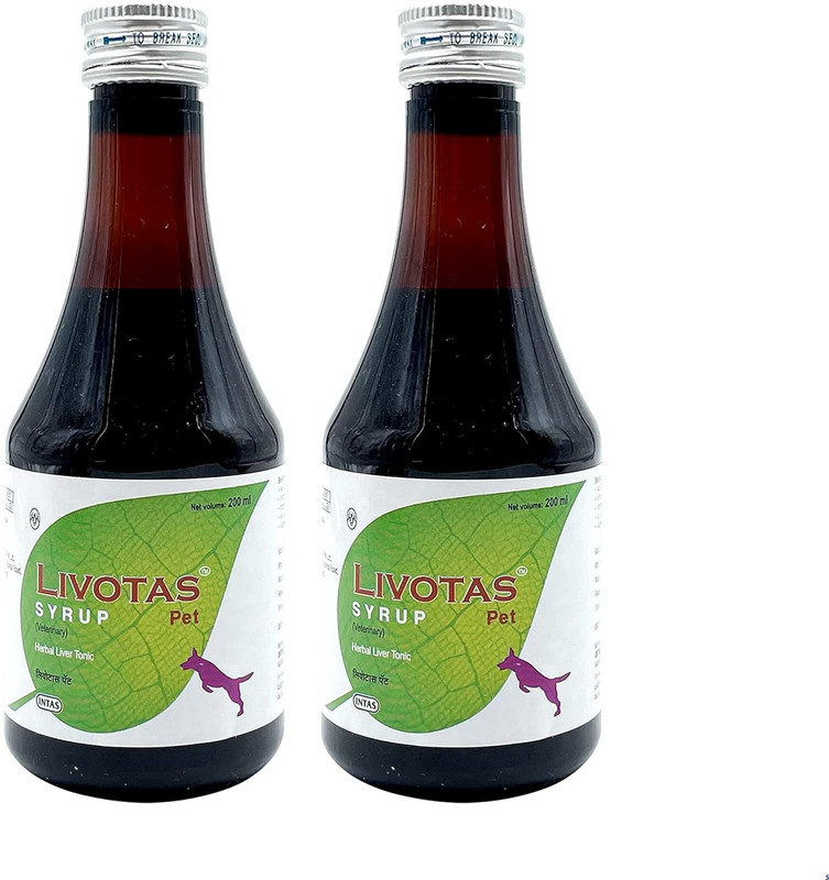 INTAS LIVOTAS Powerful Liver Support Tonic for Dogs & Cats | Digestive Health pack of 4 Pet Health Supplements(200 ml)