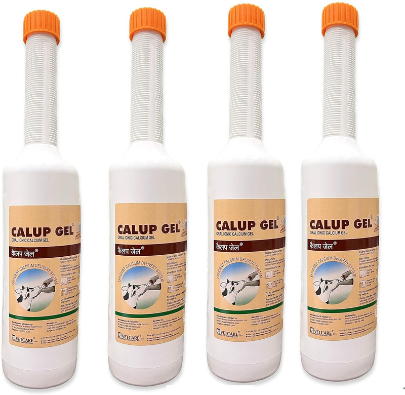 VET CARE PVT LTD Calup Gel Liquid Calcium for Cow Strong Bones & Lactation Support Pack of 4 Pet Health Supplements(300 ml)