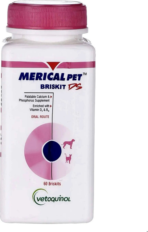 Vetoquinol Merical Pet Briskit – Strengthen Pet Joints & Bones Naturally Pet Health Supplements(60 Pieces)