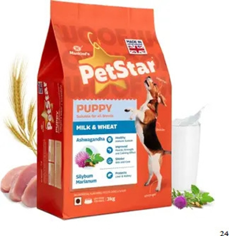 MANKIND PETSTAR Nutritious Puppy Food | Boosts Immunity, Strength & Energy Level | 3kg Pet Health Supplements(3 kg)