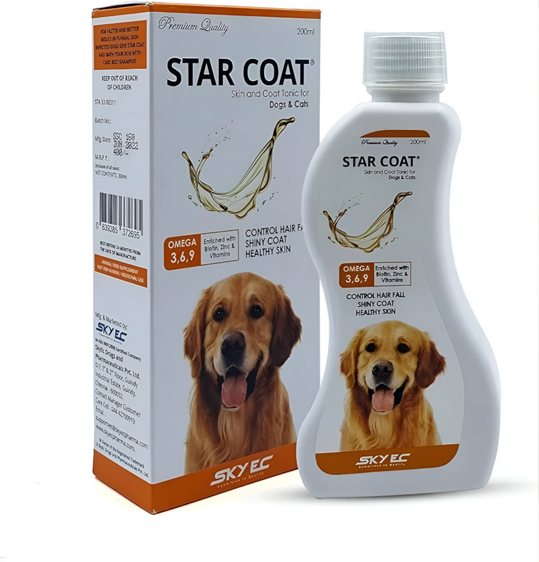 skyec Star coat syrup for good skin and coat for dog and cat Pet Health Supplements(200 ml)