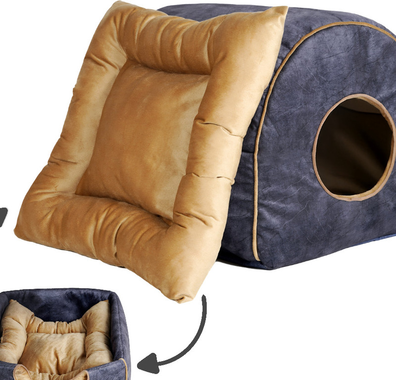 URBANNEST All-Season Pet Cave Sofa Cum House for Cats and Puppies | Granite Grey Dog, Cat Den