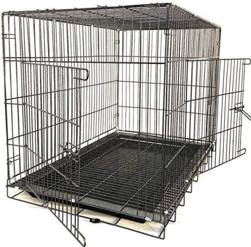 Sip Double Door Folding Metal Dog Cage with Paw Protector, for Small Dogs and Puppy Dog, Cat, Rabbit, Miniature Pig, Monkey, Bird, Hamster Cage