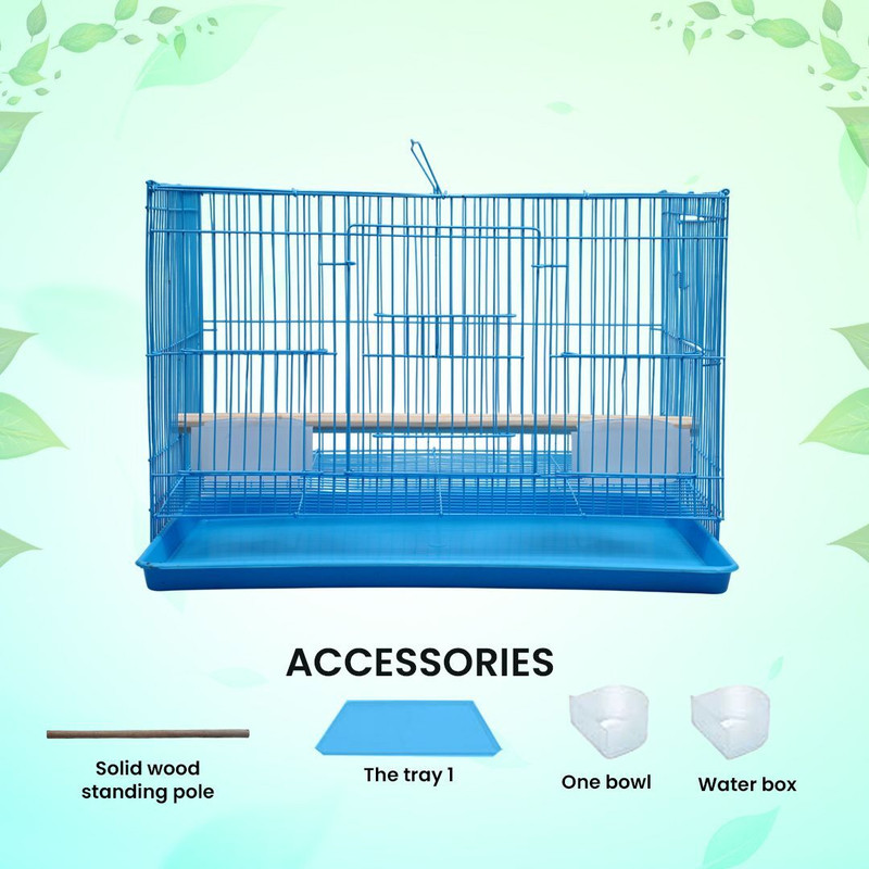 hara Compact 1.5 Inch Blue Bird Cage Rust Resistant Bird Cage