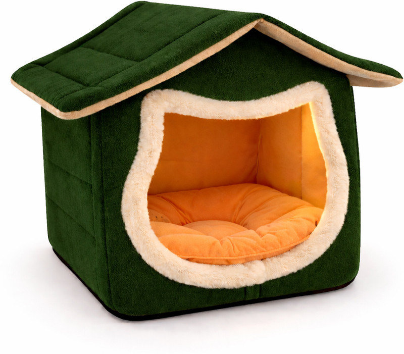 mewkat Premium Green Cat House & Small Dog Bed Cat, Dog House