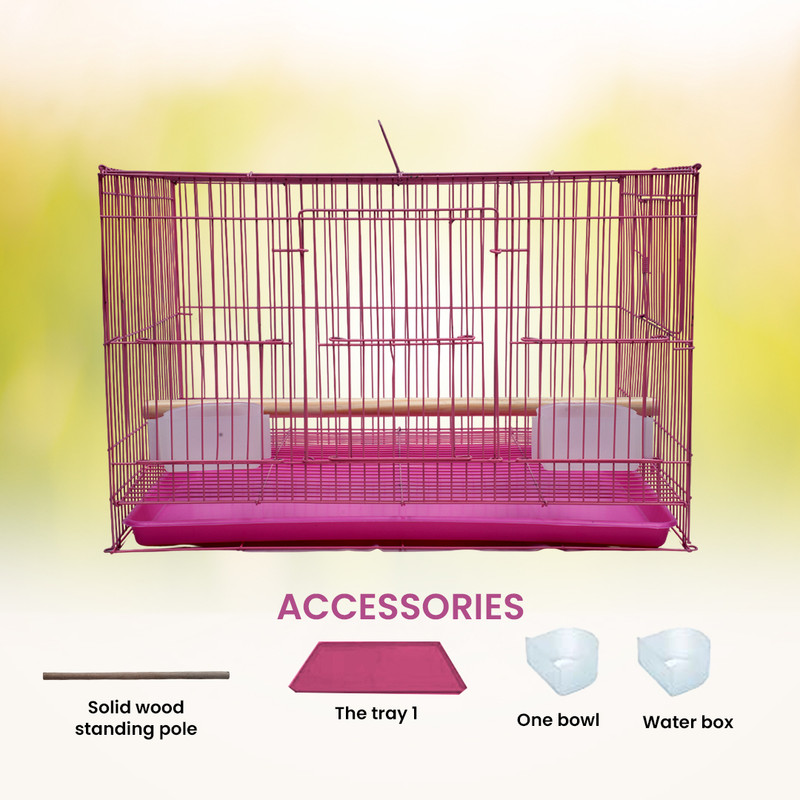 hara Elegant 15 inch Pink Bird Cage – Compact Design for Indoors/Outdoors Bird Cage