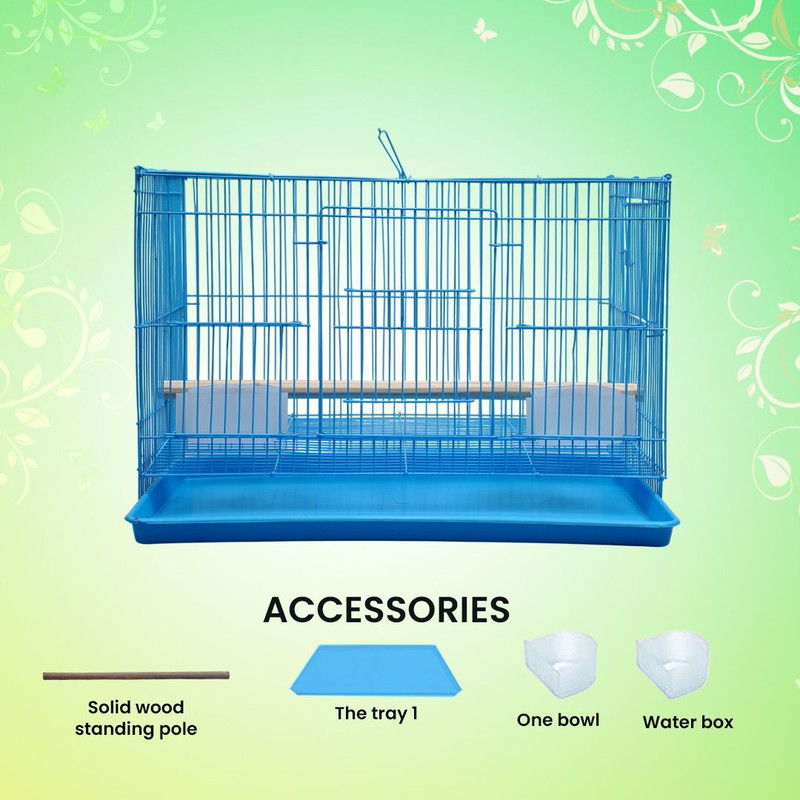 hara 1.5 ft Blue Cage with Sliding Door & Food Tray Bird Cage