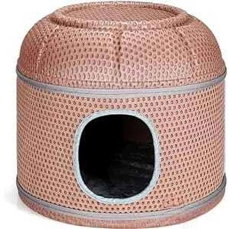 PetFur Foldable Cat House,Cat Cube Cave,Cat Bed for Cats,Nest Semi-Enclosed(Grey) Cat House