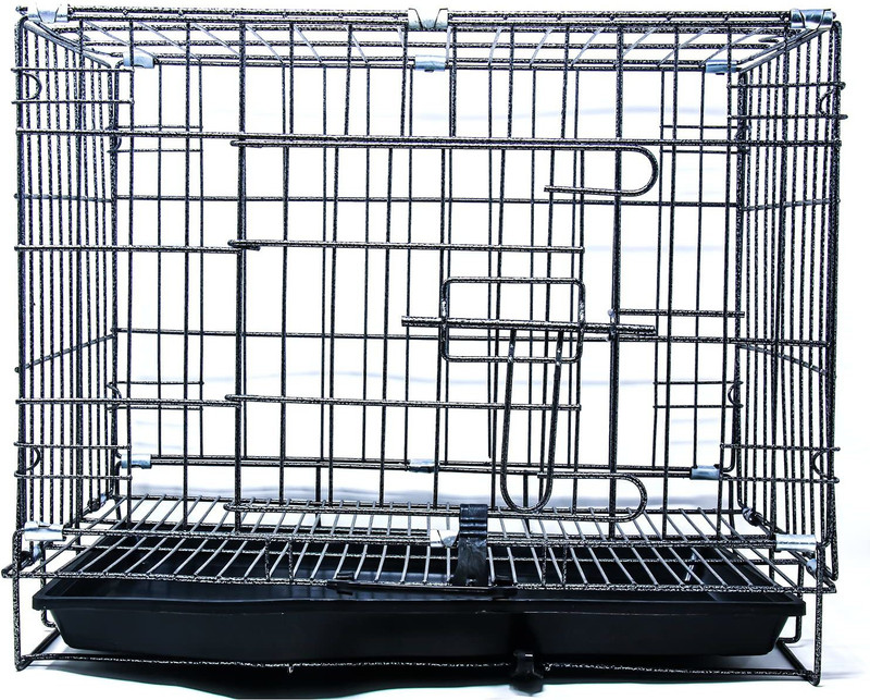 Paw Care 30 Inch Double Door Dog/Cat Cage with Removable Plastic Tray Bird, Cat, Dog, Rabbit Cage
