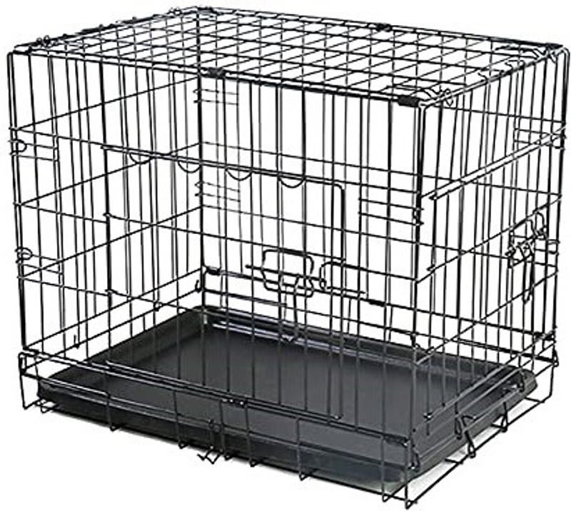 Sip Products Heavy Duty Dog Crate Strong Metal Dog Cage (Size 24 INCH, Black) Dog, Cat, Monkey, Rabbit Cage