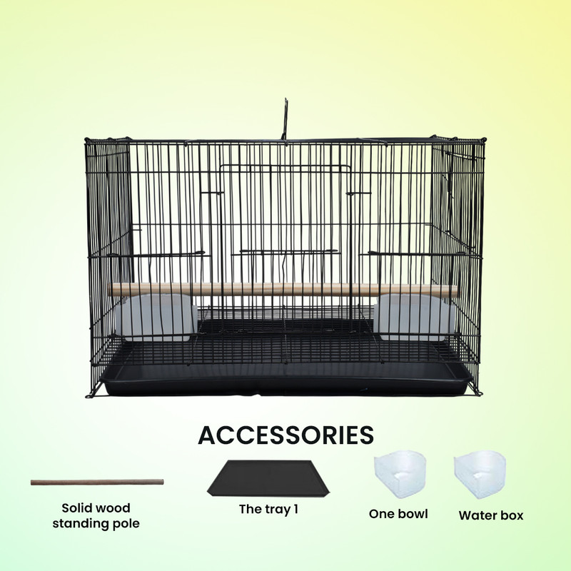 hara 20 Inch Black Bird Cage – Sleek Finish & Heavy-Duty Build Bird Cage