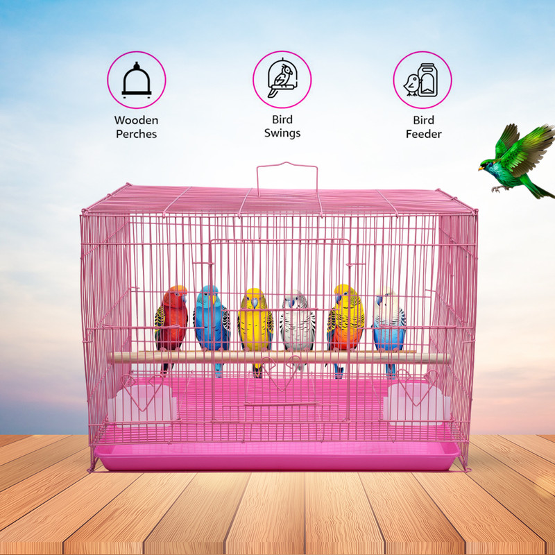 hara 24 Inch Pink Bird Cage – Premium Quality with Smooth Finish Bird Cage