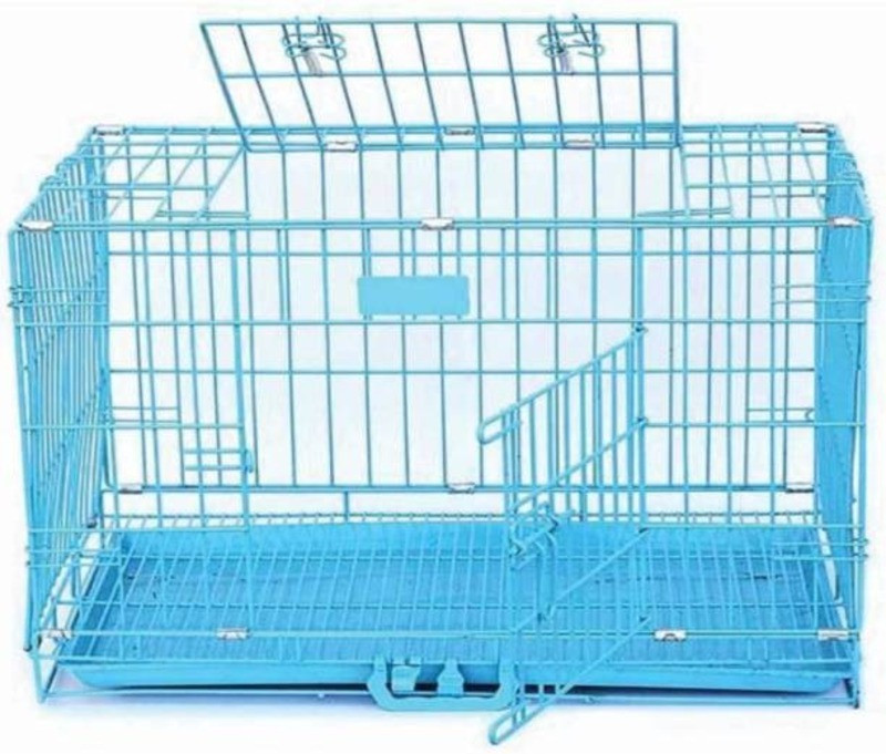 KUPPY Single Door Folding Metal cage Removable Tray for Dogs Cats and Rabbits 18 Inch Dog Cage