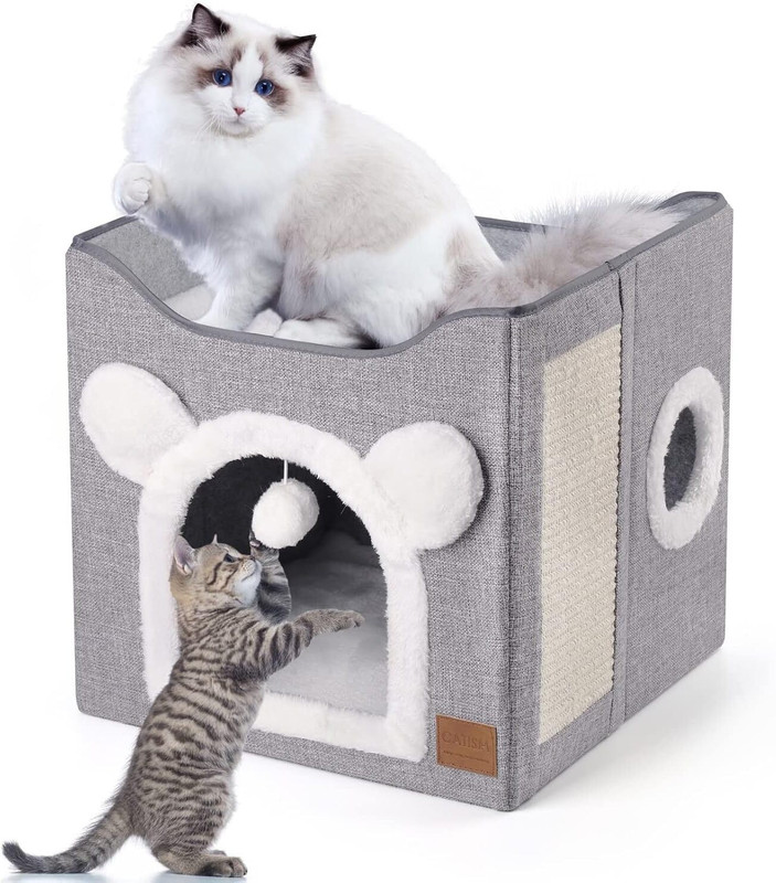 JELLEX Soft Cat House Bed with Cushion Warm Indoor Pet Cave Bed for Cats & Small Dogs Cat, Dog House