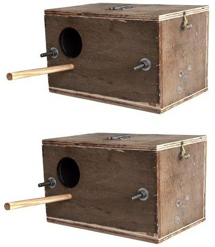 Shree Ganga Enterprise Breeding box for Budgerigar Budgies and lover bird size 9*6*6 set of 2 Nest box Bird House(Free Standing, Hanging)