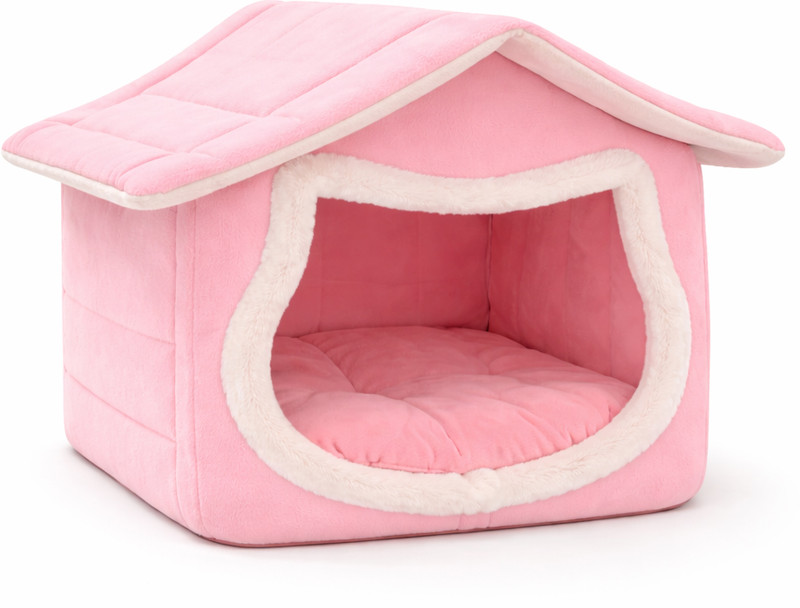 mewkat Pink Cat House Indoor Soft Pet Tent Bed for Small Dogs & Kittens Cat, Dog House