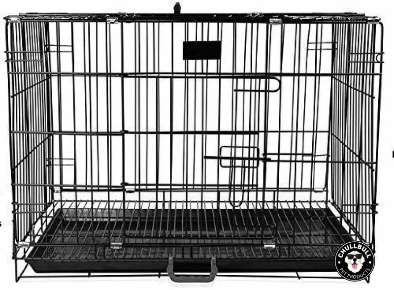 chullbull pet products Pet Cage - Black - 18inch, Suitable for Cat/Puppy Dog, Rabbit, Cat, Monkey, Miniature Pig Cage
