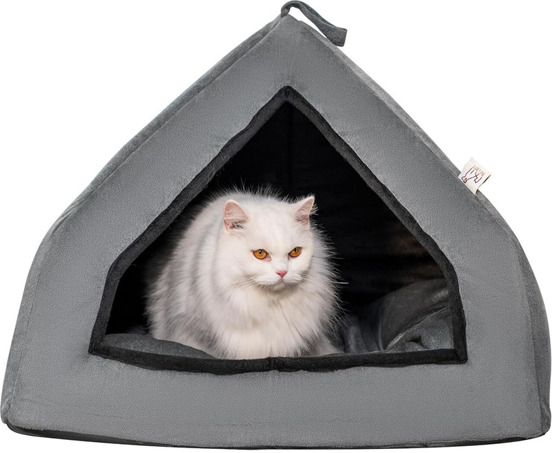 Pet's BFF Round Cat House with Removable Cushion, Portable, Ultra-Soft Fabric, Indoor Dog, Cat, Rabbit House
