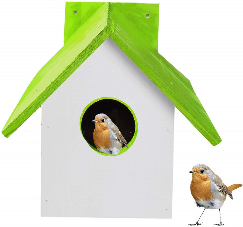 Geetha Shop Wooden Modern House Green Bird House