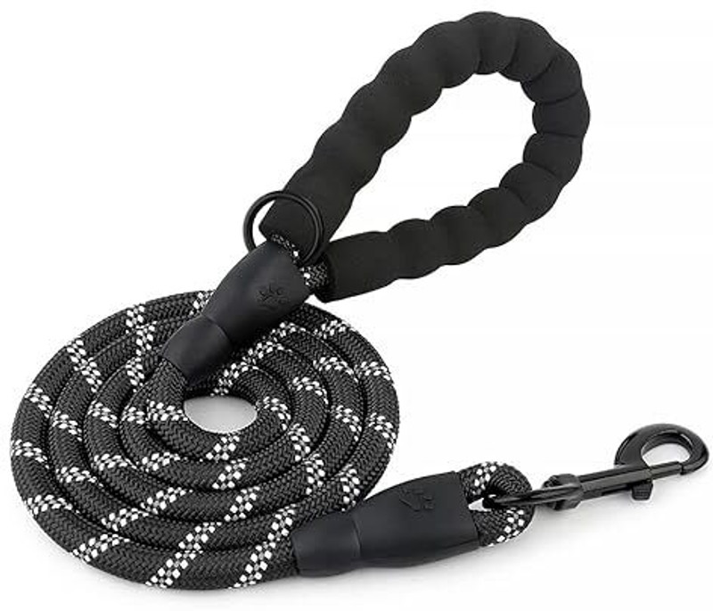 ADBHUT SALES Dog Leash 4 Feet Long, ½ Inch Thick Reflective Heavy Duty Rope 20 cm Dog Chain Leash(Black)