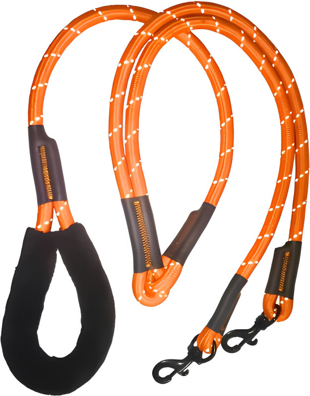 MSR MSR Strong Dog Rope Leash with Double Hook for Training & Daily Use, Size : L 152.4 cm Dog Cord Leash(Orange)