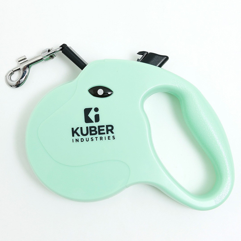 KUBER INDUSTRIES Retractable Dog Leash|Automatic & Non-Slip Handle|Green 15.5 cm Dog Strap Leash(Green)