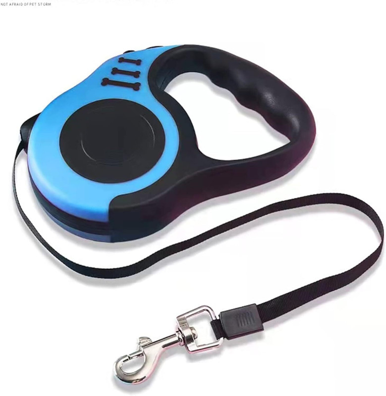 Xydrozen Retractable DogLeashStrong Nylon Tape, One-Handed One Button Lock & Release-Blue 500 cm Dog & Cat Strap Leash(Blue)