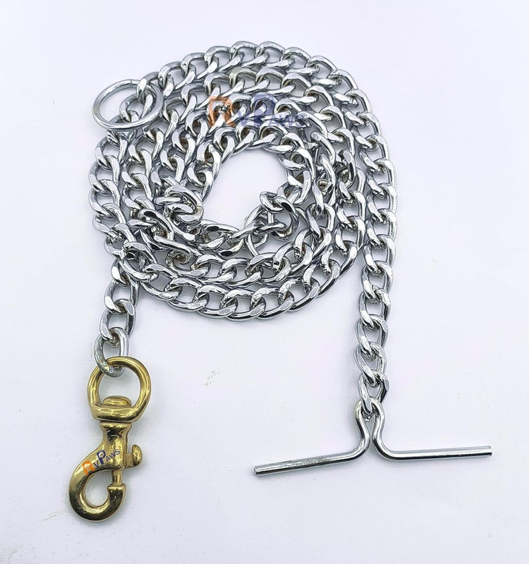 RS Pet Vet Diamond cut chain with brass hook for dogs 160 cm Dog & Cat Chain Leash(Steel)