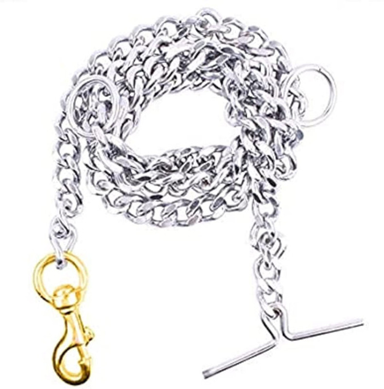 Pet Guard Chain with Brass Hook for Large Dogs (L: 63 Inches Thickness: 2cm) 8 No. Silver 120 cm Dog Chain Leash(Silver)