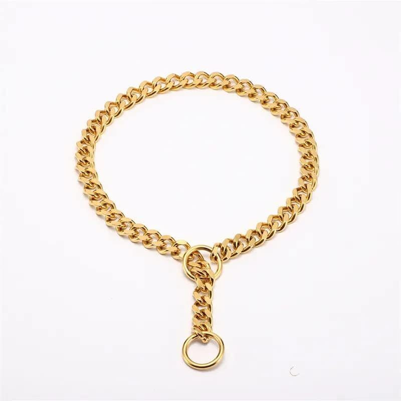 Pet Guard Dog Chain Collar, Metal Slip Collar, Heavy Duty Choke 10 no 24 inch 58 cm Dog Chain Leash(Gold)