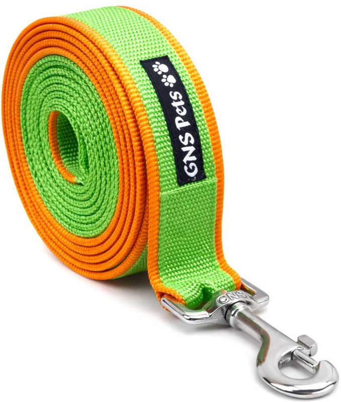 GNS PETS Dog Leash 5.5 Feet Strong Nylon Leash|Heavy Duty Metal Hook|Double Layer Webbing 170 cm Dog Strap Leash(Orange)