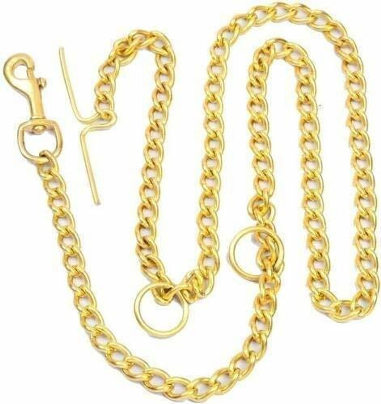 Smart Doggie Smart Doggie Dog Brass Metal heavy Dog Chain For Medium Dog Length 5 Feet 152 cm Dog Chain Leash(Gold)