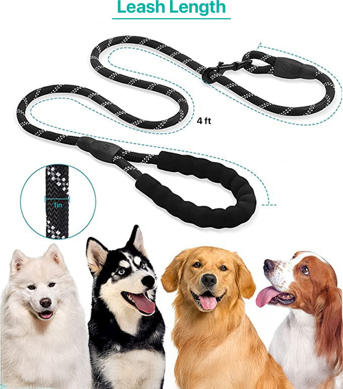 Petbabas 129 cm Dog Cord Leash(Black)