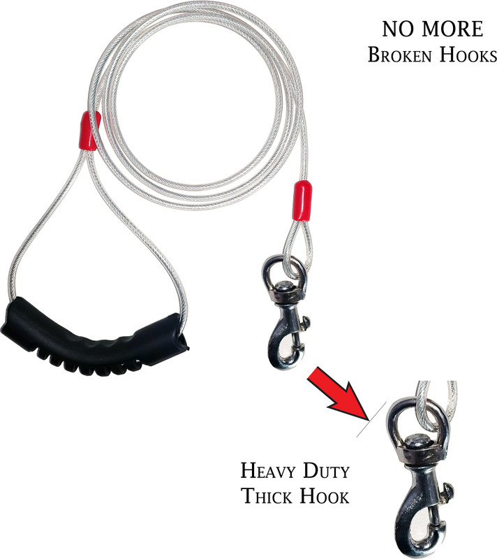 Patch and Marshall Chew Proof Leash , 5ft, Silver 151 cm Dog & Cat Cord Leash(Silver)