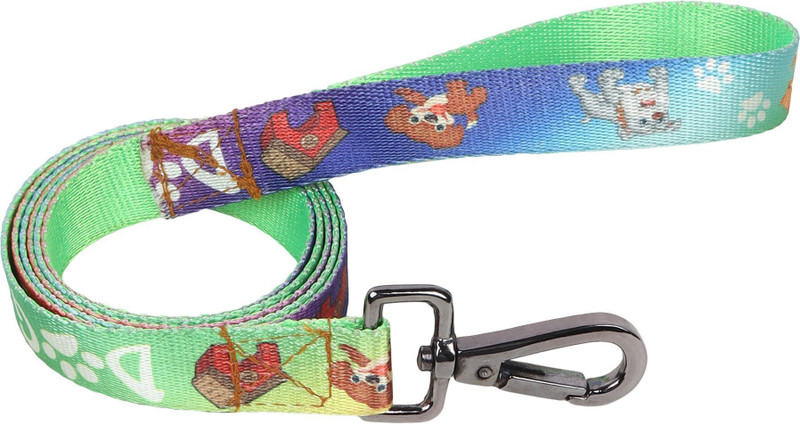 GNS PETS Nylon puppy leash bones paws toys 155 cm Dog Strap Leash(Green)