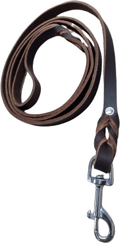 shagul Dog leather brown lead long 2 mtr Effortless Walks 200 cm Dog Strap Leash(Brown)