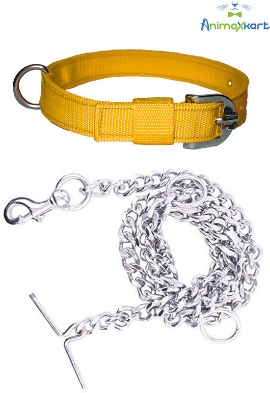 animoxkart Animoxkart Dog chain Leash combo of collar with heavy high Quality ,SMALL 160 cm Dog & Cat Chain Leash(Red)