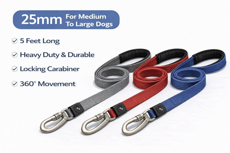 lazyloons Premium Dog Leash 25mm for Adults 152.5 cm Dog Strap Leash(Multicolor)