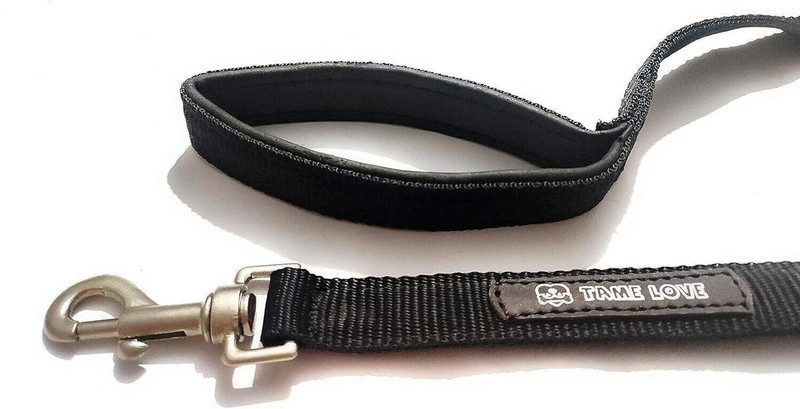 Tame Love Combo of Nylon Adjustable Chest Padded Harness with Padded Leash Dog Rope 162 cm Dog Cord Leash(Black)