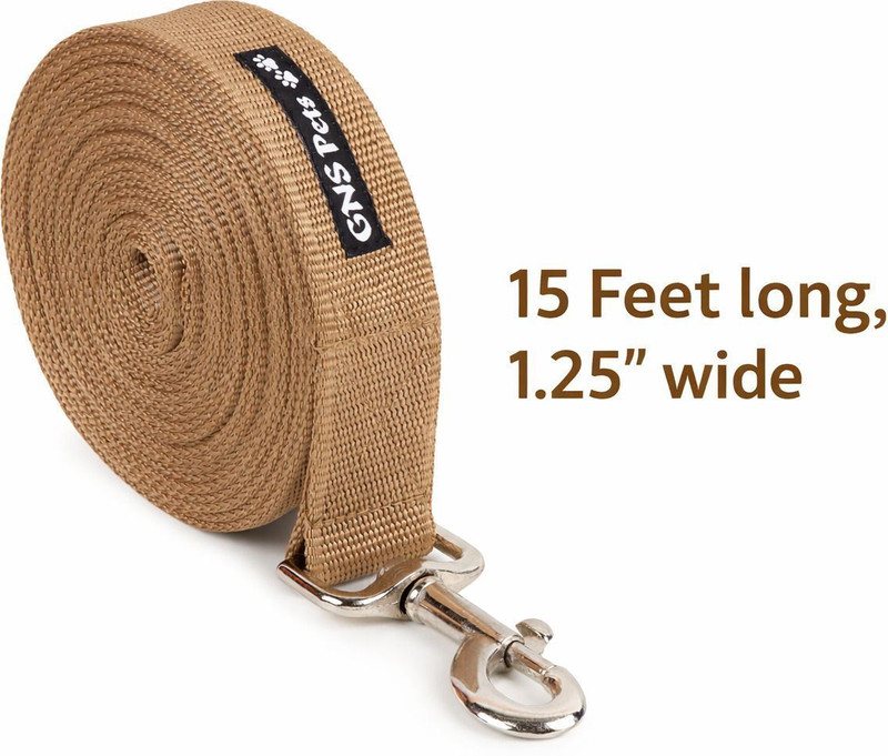 GNS PETS Dog leash Training Leash Puppy Training Lead for Obedience Training walk 15 feet 548 cm Dog Strap Leash(Brown)