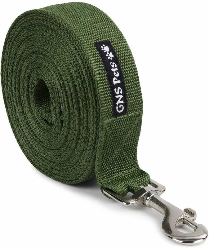 GNS PETS 15 Ft Training Leash | Strong Metal Hook | 1.25" Nylon Dog Lead puppy pets 548 cm Dog Strap Leash(Maroon)