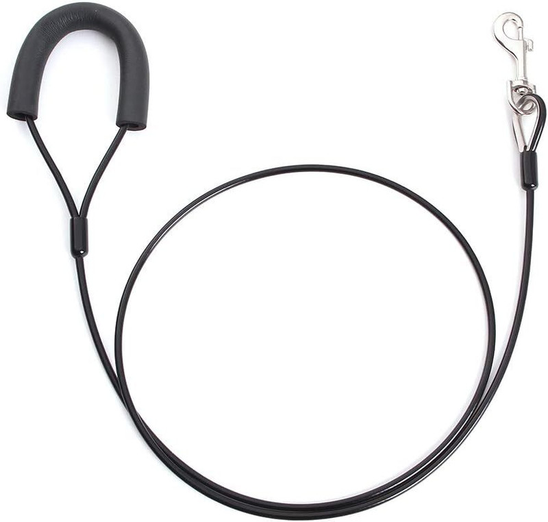 Pet Guard Durable and Non-Toxic Steel Wire Chew Proof Leash, Stainless Steel Hook 120 cm Dog Cord Leash(Black)