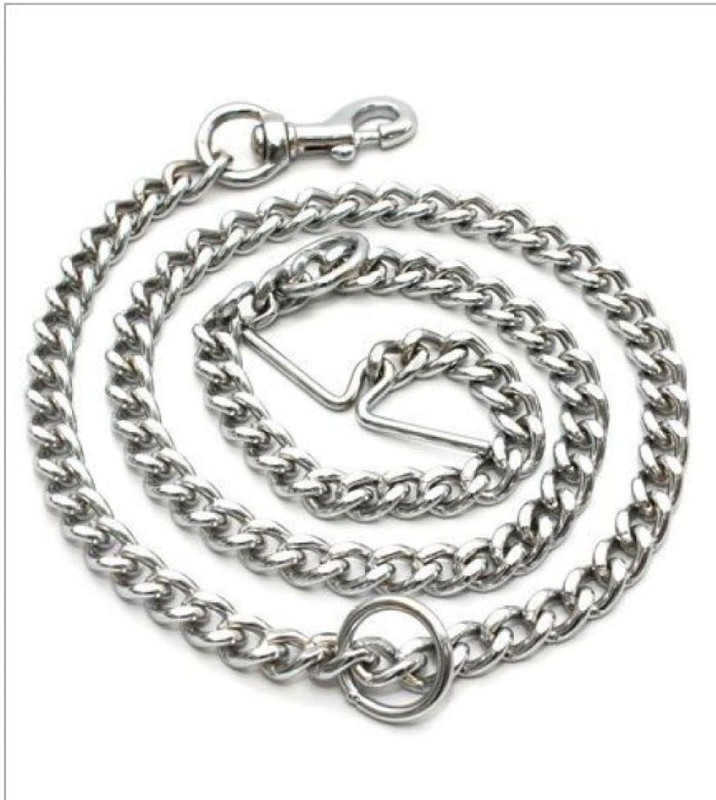 G T L Enterprises Dog Chain Silver Grind Heavy Weight Dog Chain with Heavy Hook (L - 60inch) 152 cm Dog Chain Leash(Silver)