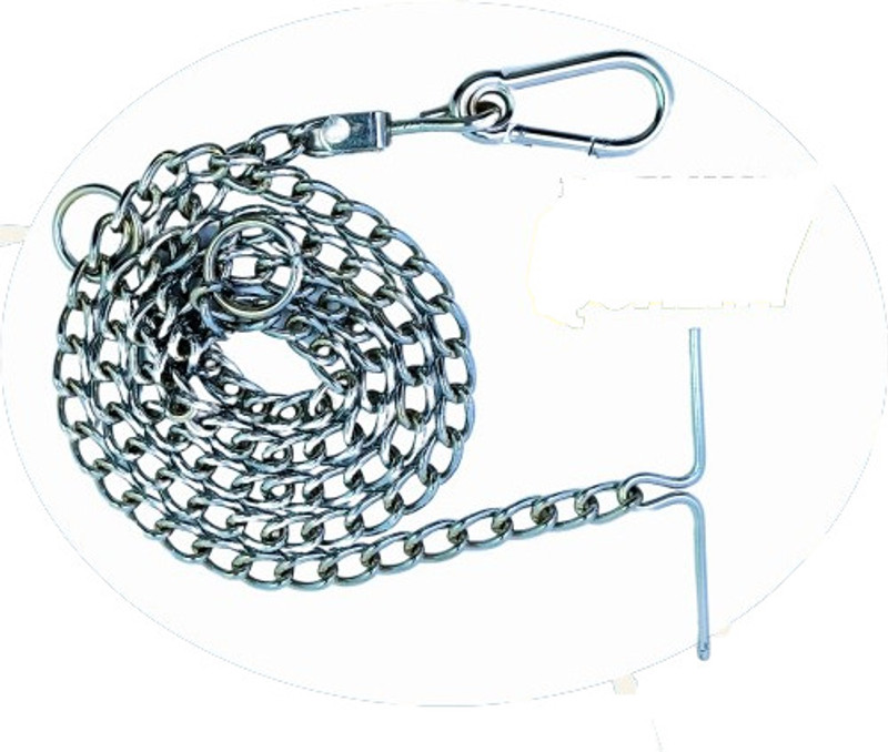 MSR Heavy Duty Plain Twisted Iron Dog Chain with Durable Snap Ballan Hook 152.4 cm Dog Chain Leash(Silver)