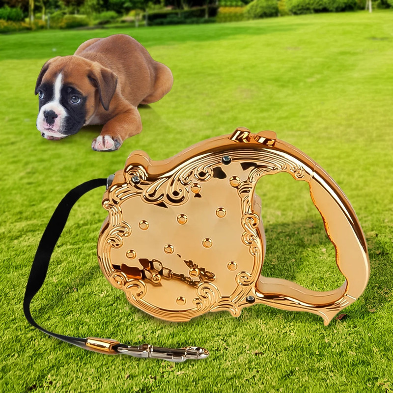 Hoaxer Small Dogs Pet Auto Leash Retractable Puppy 300 cm Dog & Cat Strap Leash(Gold)